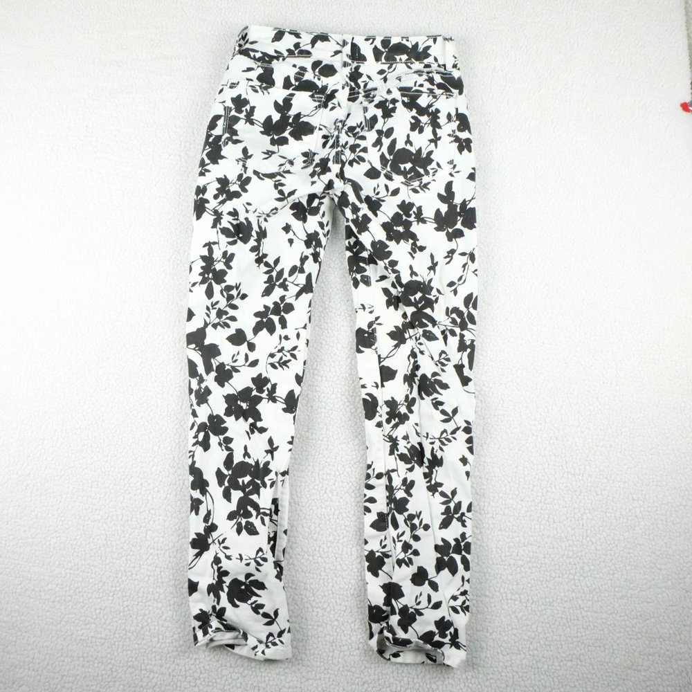 NYDJ Not Your Daughters Jeans Womens 2 White Black All Over Print Ankle Skinny - Picture 4 of 11
